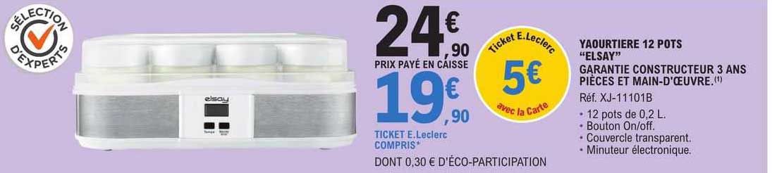 yaourtière 12 pots "elsay"