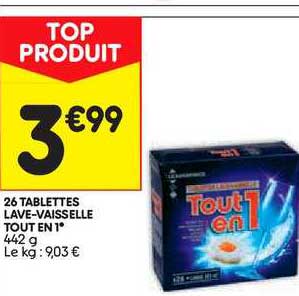 26 Tablettes Lave-vaiselle Tout En 1