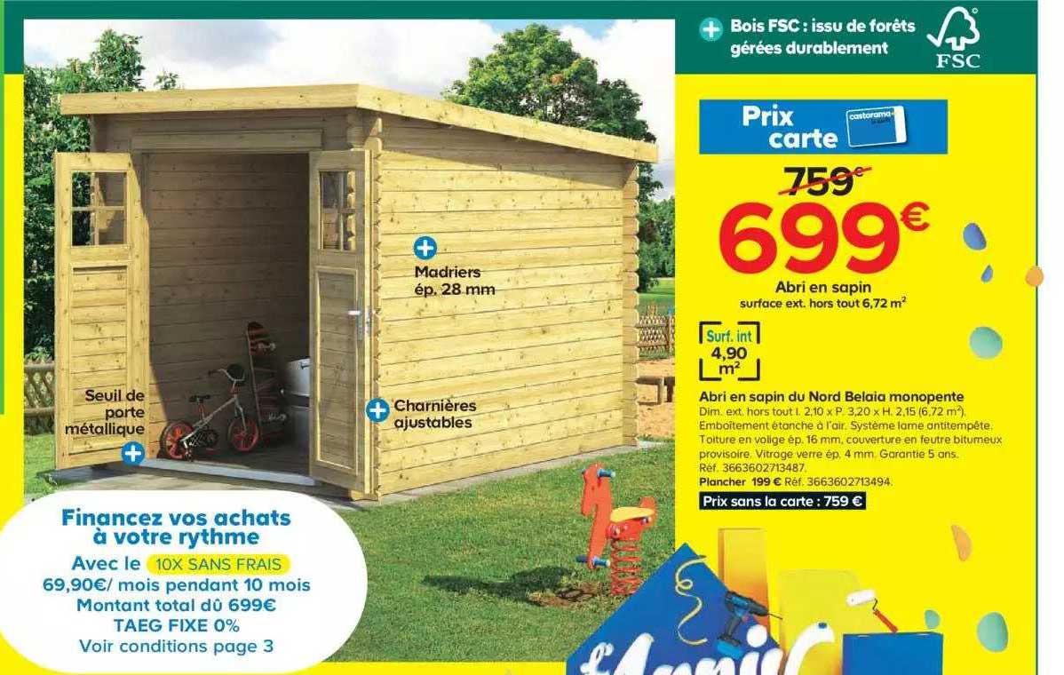 abri en sapin du nord belaia monopente