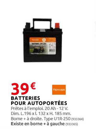 batteries pour autoportées