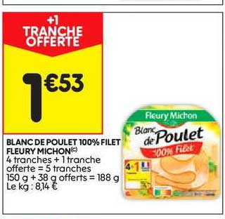blanc de poulet 100% filet fleury michon