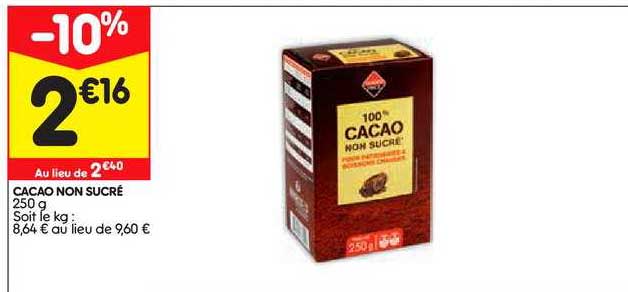cacao non sucré
