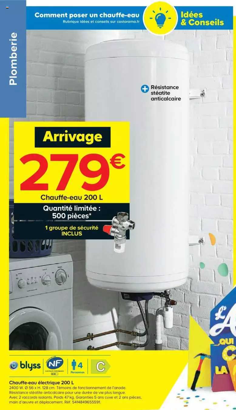 chauffe eau électrique 200 l