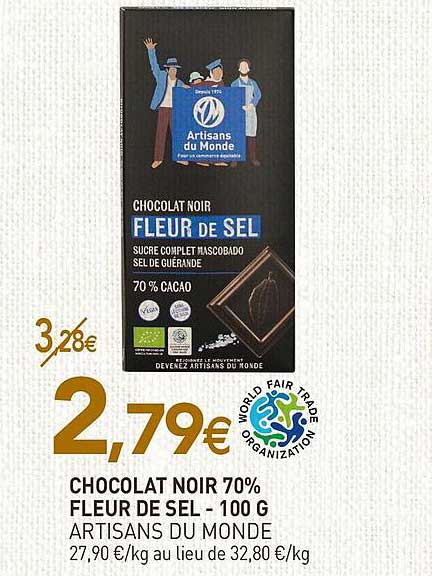 Chocolat Noir 70% Fleur De Sel -100g