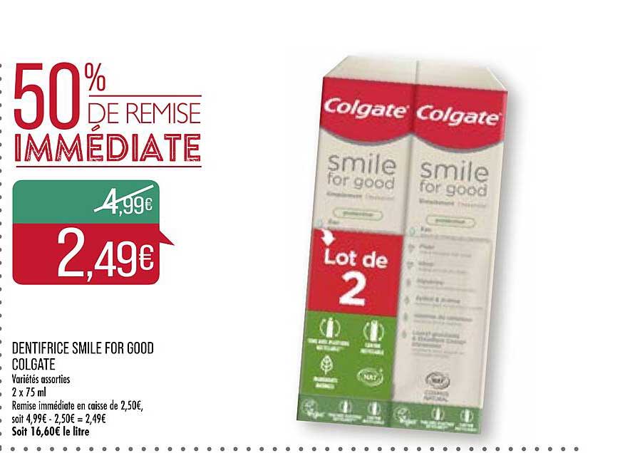 Dentifrice Smile For Good Colgate