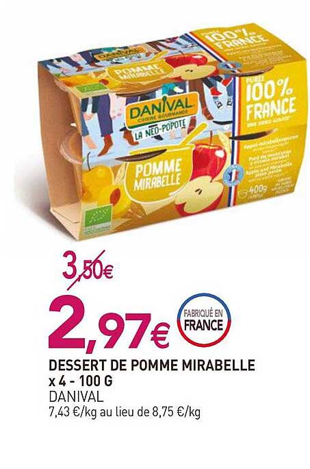 Dessert De Pomme Mirabelle X4-100g
