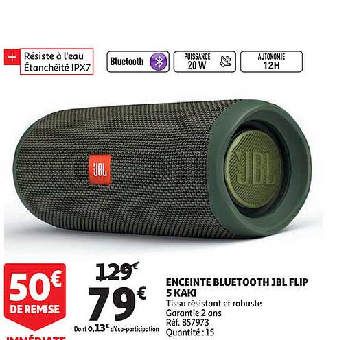 Enceinte Bluetooth JBL Flip 5 Kaki