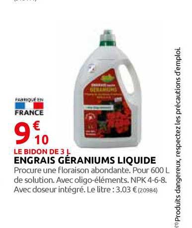 engrais géraniums liquide