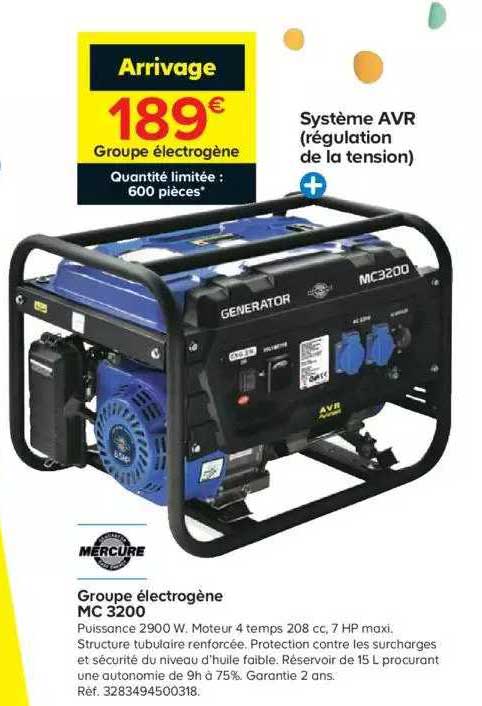groupe électrogène mc 3200 mercure
