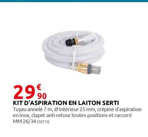 kit d'aspiration en laiton serti
