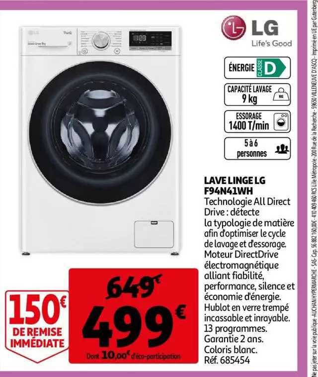 lave linge lg f94n41wh