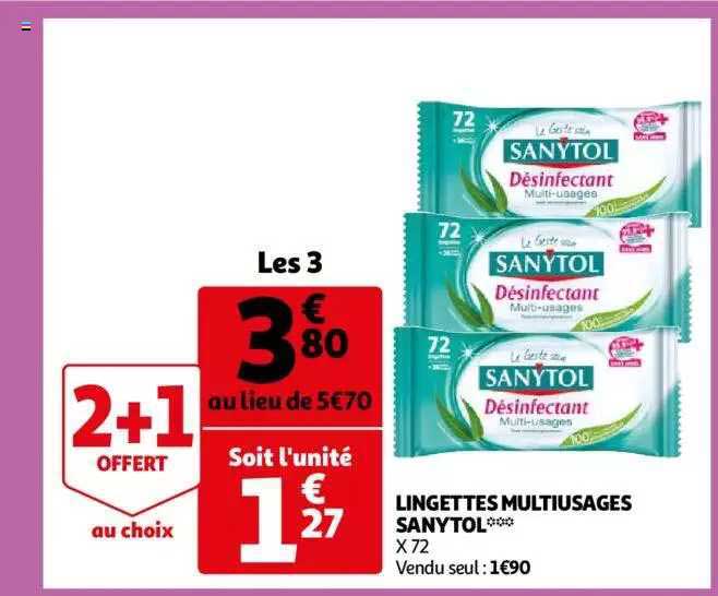 lingettes multiusages sanytol