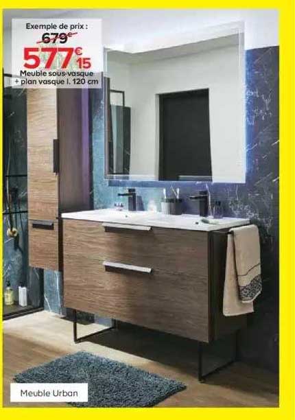 meuble urban : meuble sous-vasque + plan vasque l.120 cm