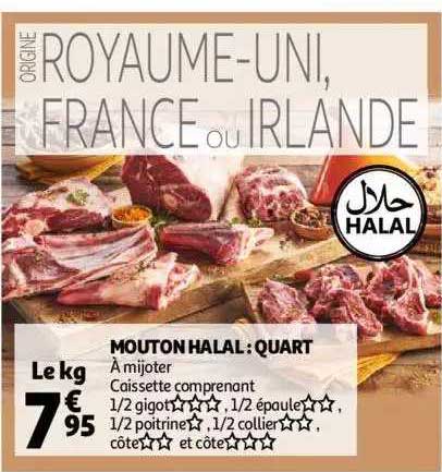 mouton halal : quart