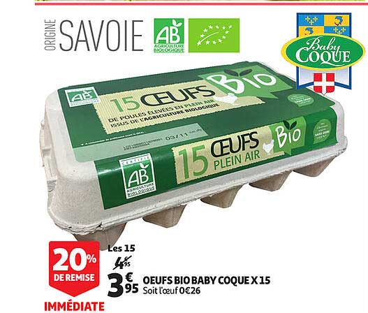 Oeufs Bio Baby Coque X15
