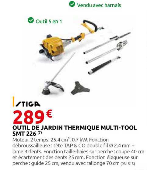 outil de jardin thermique multi-tool smt 226