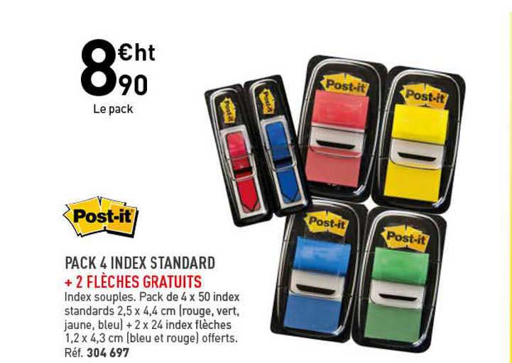 pack 4 index standard + 2 flèches gratuits
