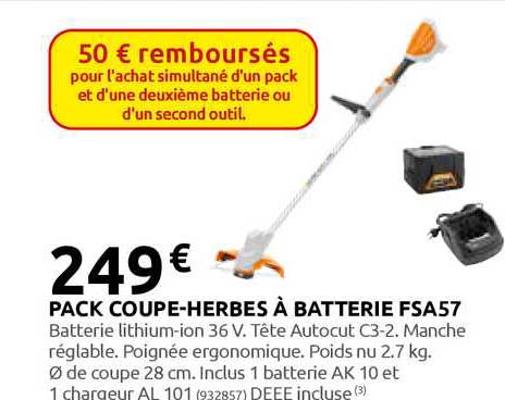 pack coupe-herbes à batterie fsa57