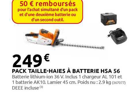 pack taille-haies à batterie hsa 56