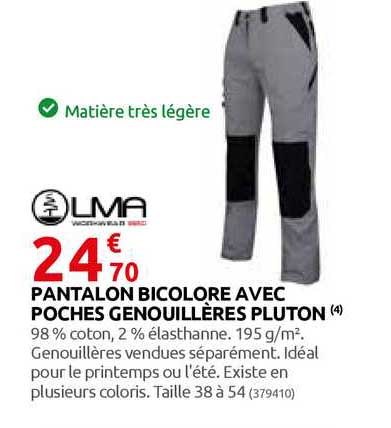 pantalon bicolore avec poches genouillères pluton lma