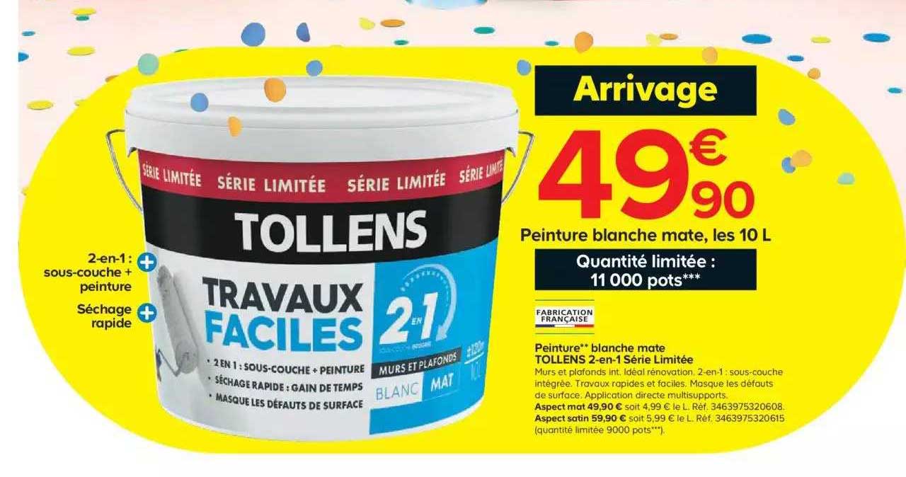 Peinture Blanche Mate Tollens 2-en-1 Série Limitée