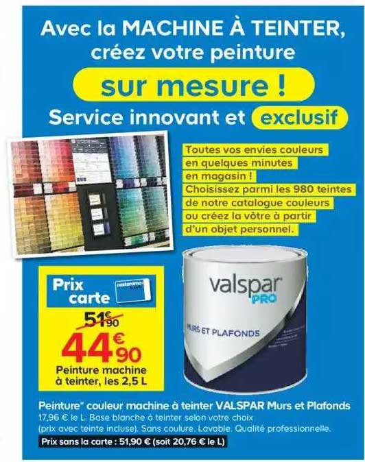 peinture couleur machine à teinter valspar murs et plafonds