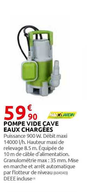 pompe vide cave eaux chargées