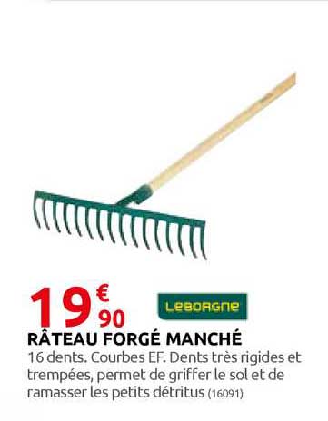 râteau forgé manché