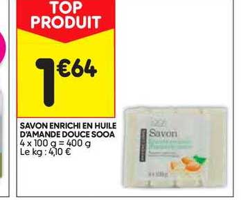 savon enrichi en huile d'amande douce sooa