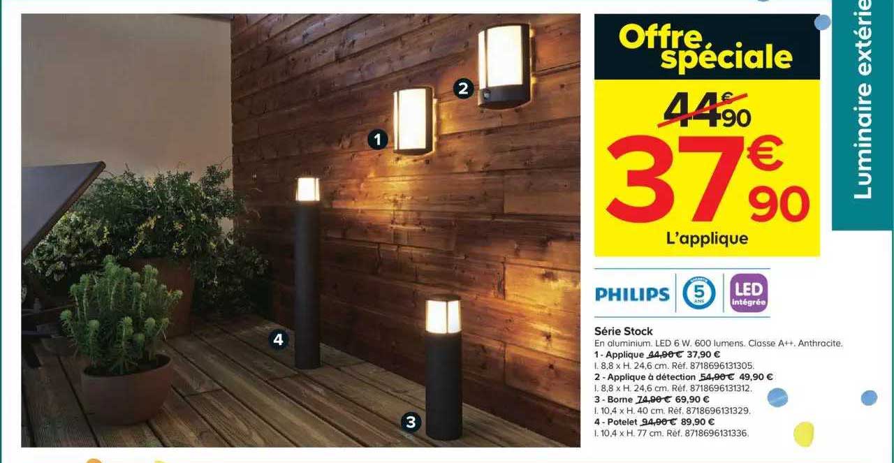 série stock : applique, applique à détection, borne, potelet