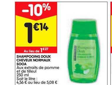 shampooing doux cheveux normaux sooa