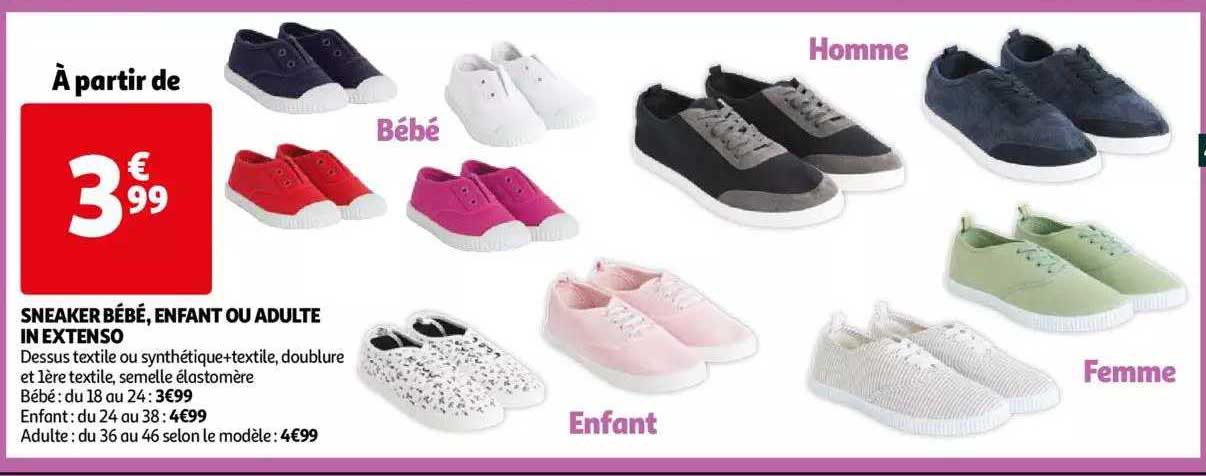 sneaker bébé, enfant ou adulte in extenso