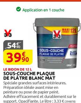 sous-couche plaque de plâtre blanc mat v33
