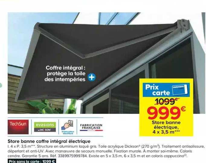 store banne coffre intégral électrique techsun