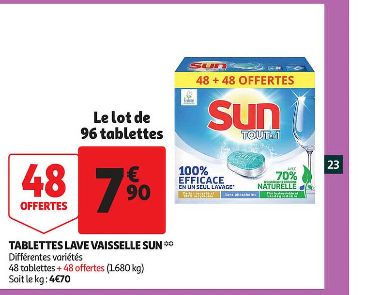 Tablettes Lave Vaisselle Sun