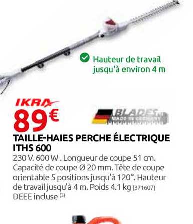 taille-haies perche électrique iths 600 ikra