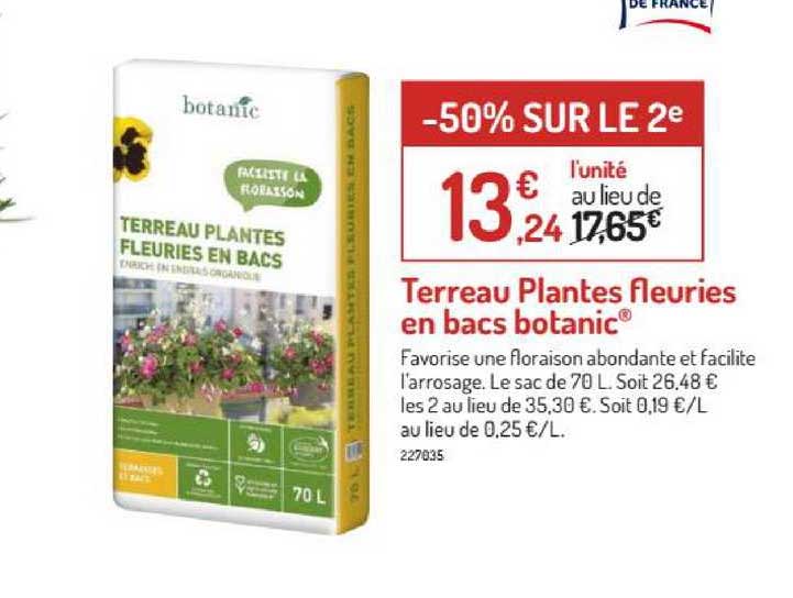 terreau plantes fleuries en bacs botanic