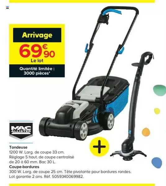 tondeuse, coupe-bordures mac allister