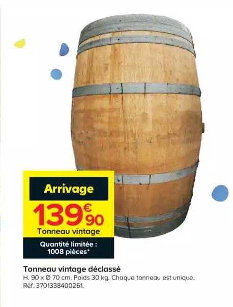 tonneau vintage déclassé