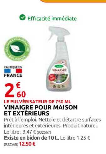 vinaigre pour maison et extérieurs