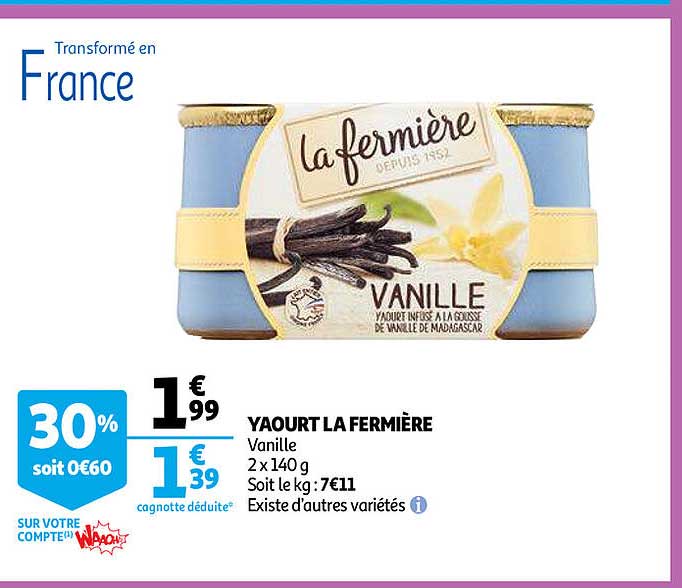 Yaourt La Fermiere Vanille