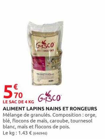 aliment lapins nains et rongeurs gasco