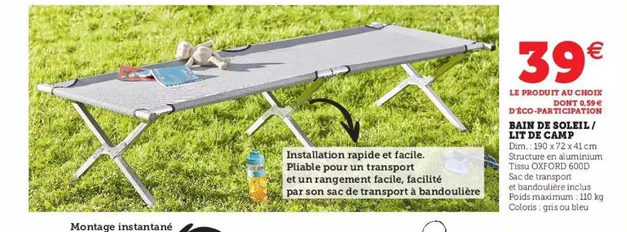 bain de soleil - lit de camp