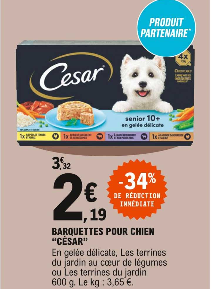 Barquettes Pour Chien "césar"