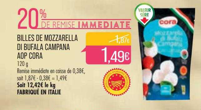 Billes De Mozzarella Di Bufala Campana Aop Cora