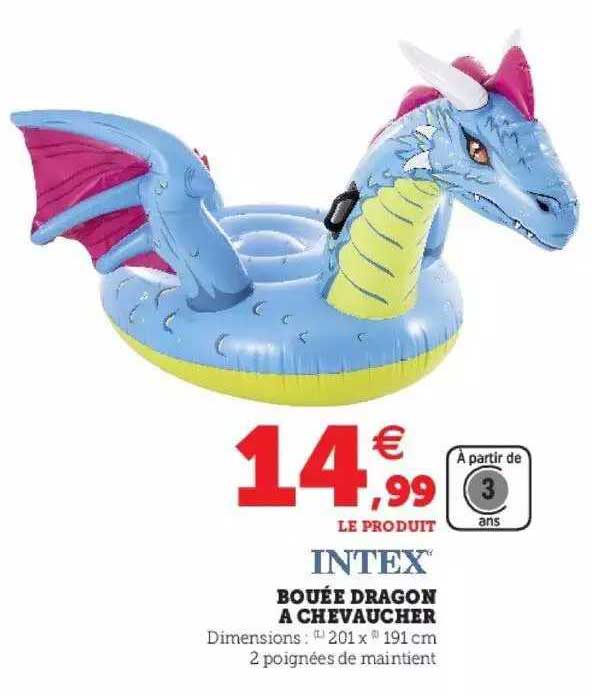bouée dragon à chevaucher intex