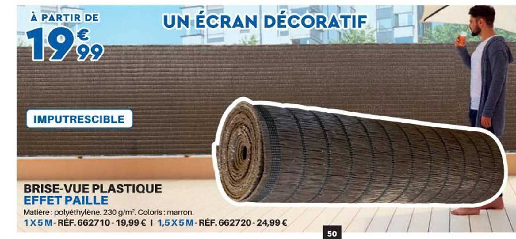 brise-vue plastique effet paille