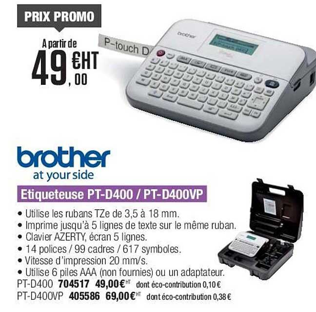 brother etiqueteuse ptd-400 pt-d400vp