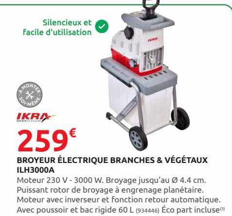 broyeur électrique branches & végétaux ilh3000a ikra