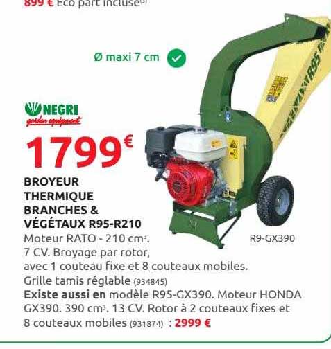 broyeur thermique branches & végétaux r95-r210 negri